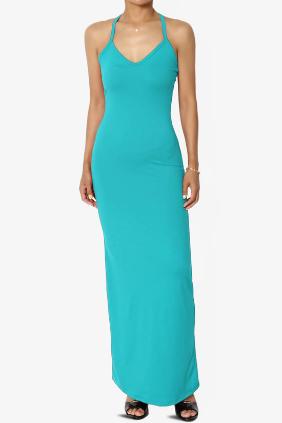 Load image into Gallery viewer, Berlin Stretch Silky Knit Cami Maxi Dress ICE BLUE_1
