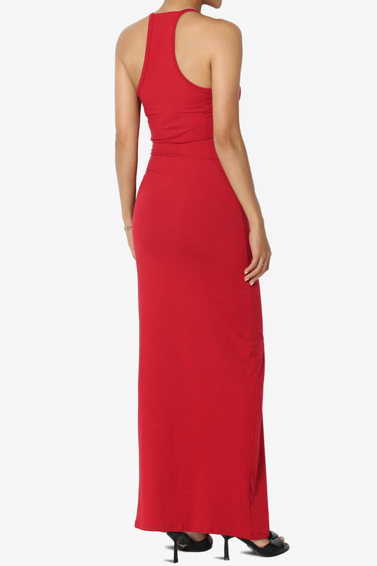 Load image into Gallery viewer, Berlin Stretch Silky Knit Cami Maxi Dress RED_4
