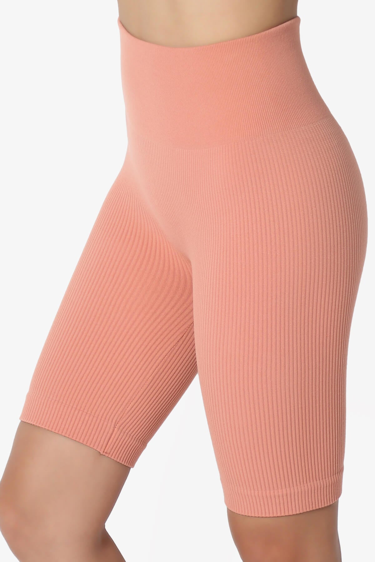 Load image into Gallery viewer, Billion Compression Ribbed Seamless Biker Shorts ASH ROSE_5
