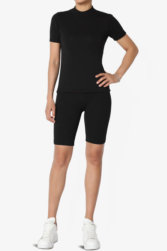 Load image into Gallery viewer, Billion Compression Ribbed Seamless Biker Shorts BLACK_6
