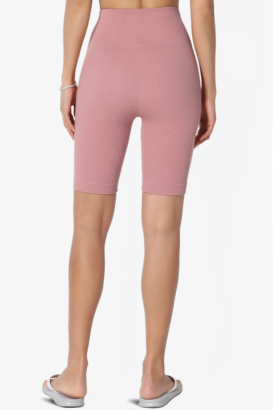 Load image into Gallery viewer, Billion Compression Ribbed Seamless Biker Shorts LIGHT ROSE_2
