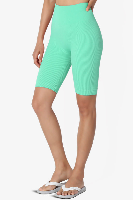 Load image into Gallery viewer, Billion Compression Ribbed Seamless Biker Shorts MINT_3

