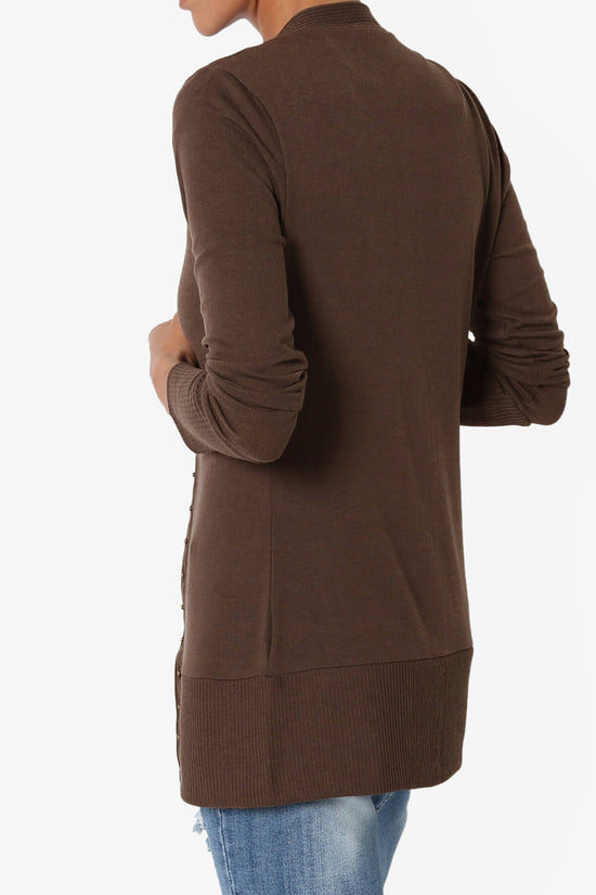 Load image into Gallery viewer, Braeden Snap Button V-Neck Cardigan BROWN_4
