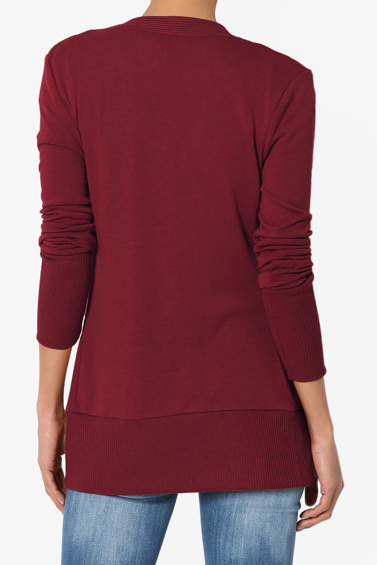 Load image into Gallery viewer, Braeden Snap Button V-Neck Cardigan BURGUNDY_2
