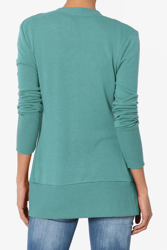 Load image into Gallery viewer, Braeden Snap Button V-Neck Cardigan DUSTY TEAL_2
