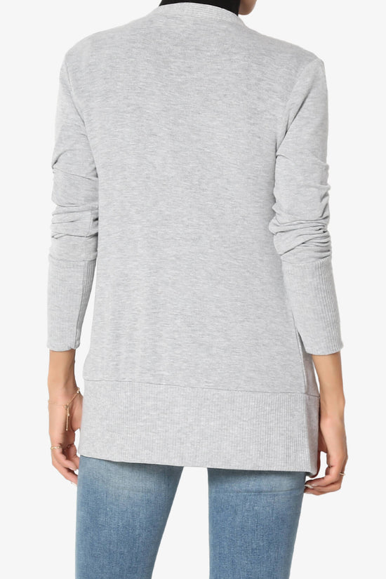 Load image into Gallery viewer, Braeden Snap Button V-Neck Cardigan HEATHER GREY_2
