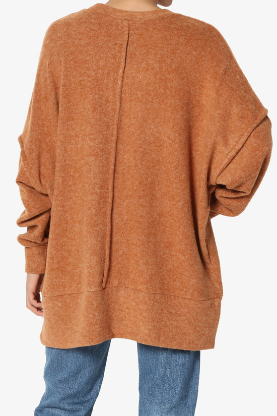 Breccan Blushed Knit Oversized Sweater ALMOND_2