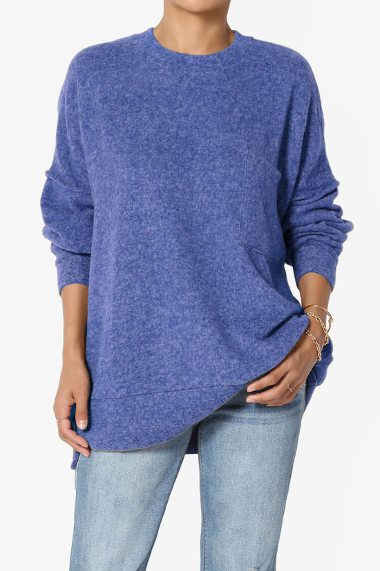 Breccan Blushed Knit Oversized Sweater BRIGHT BLUE_1