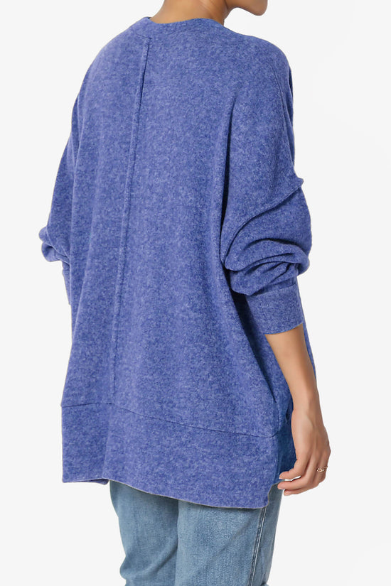 Breccan Blushed Knit Oversized Sweater BRIGHT BLUE_4