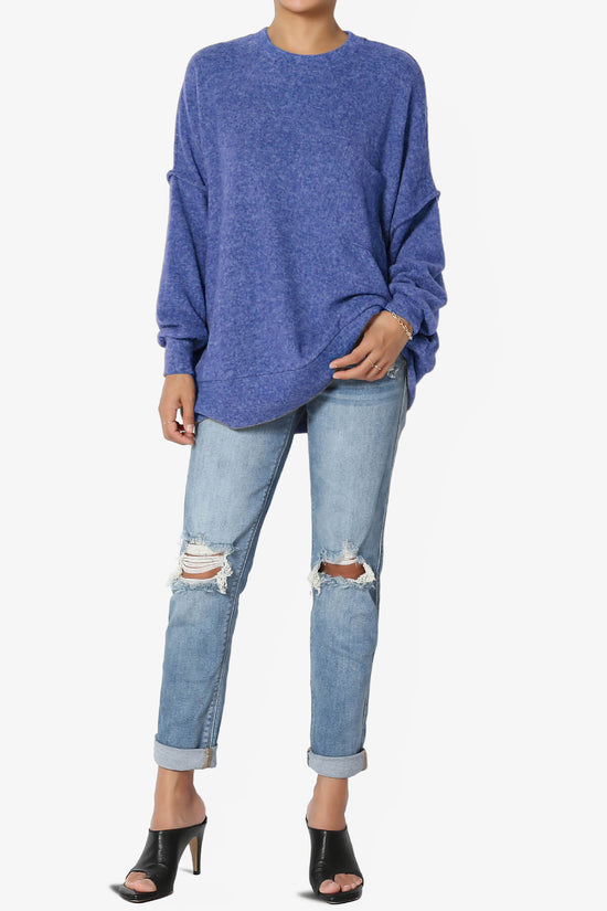 Breccan Blushed Knit Oversized Sweater BRIGHT BLUE_6