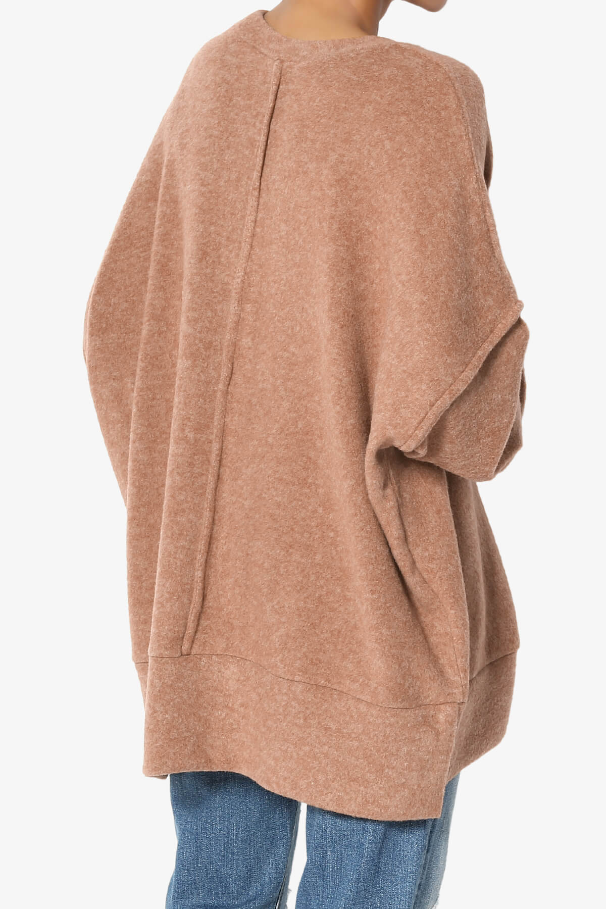 Breccan Blushed Knit Oversized Sweater DEEP CAMEL_4