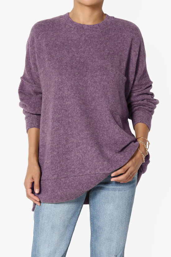 Breccan Blushed Knit Oversized Sweater DUSTY PLUM_1