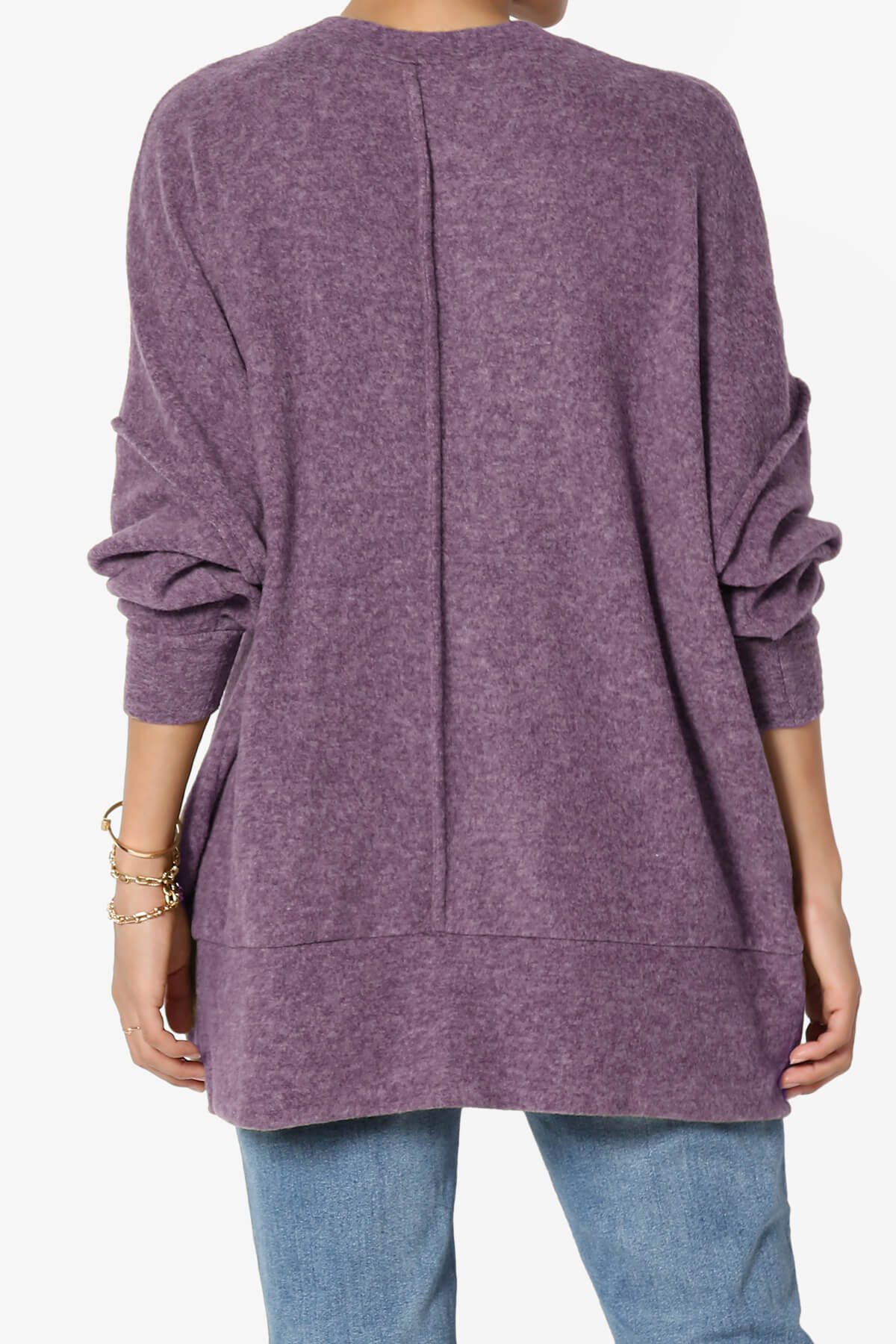 Breccan Blushed Knit Oversized Sweater DUSTY PLUM_2