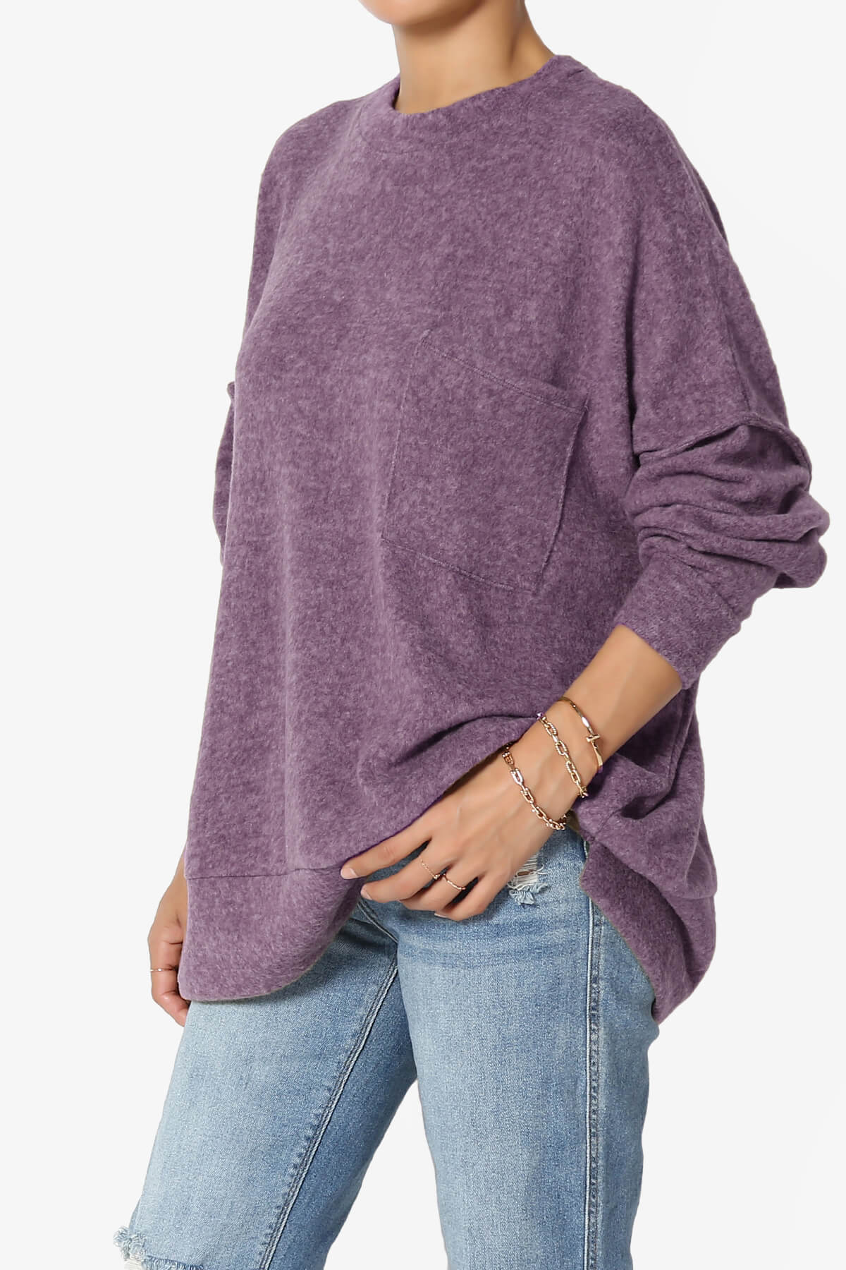Breccan Blushed Knit Oversized Sweater DUSTY PLUM_3