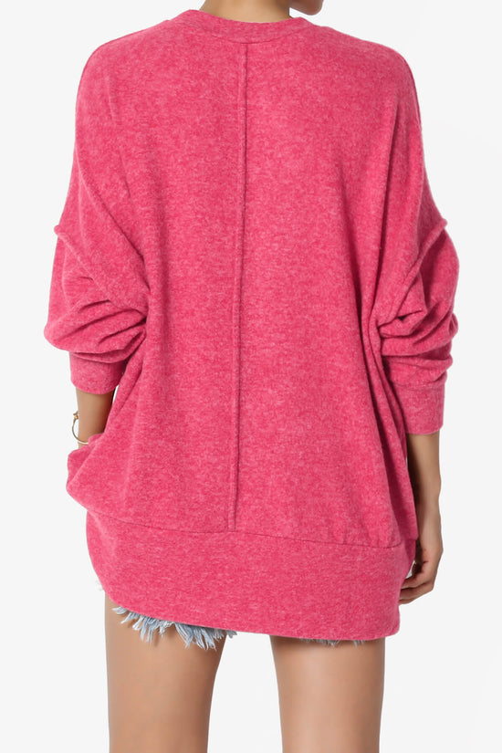 Load image into Gallery viewer, Breccan Blushed Knit Oversized Sweater FUCHSIA_2

