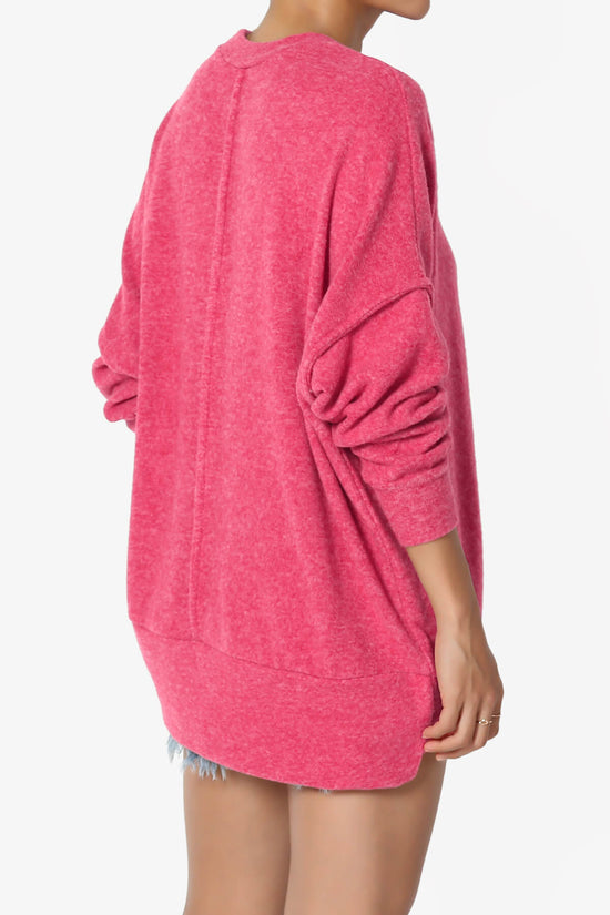 Load image into Gallery viewer, Breccan Blushed Knit Oversized Sweater FUCHSIA_4
