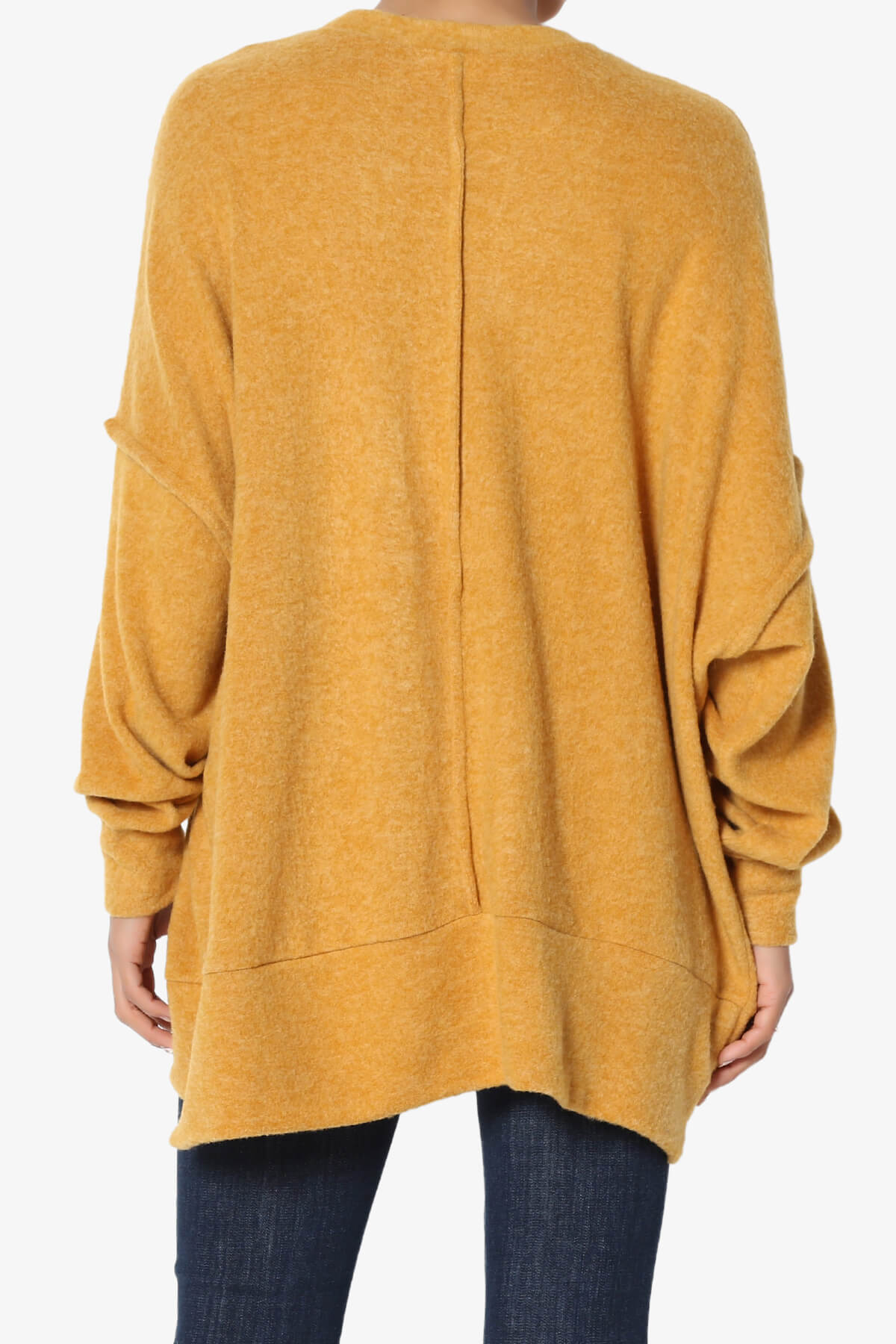 Breccan Blushed Knit Oversized Sweater GOLDEN MUSTARD_2