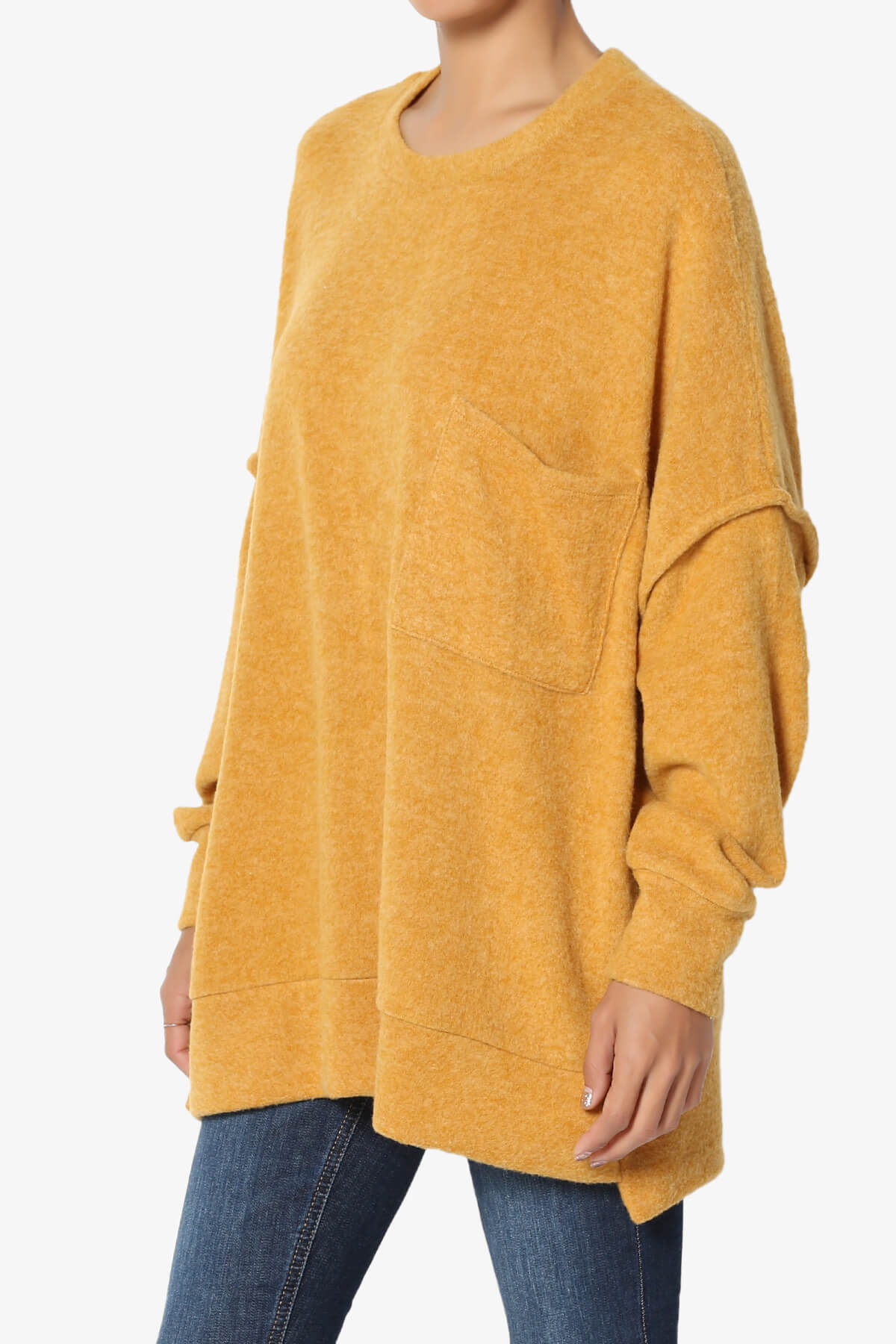 Breccan Blushed Knit Oversized Sweater GOLDEN MUSTARD_3