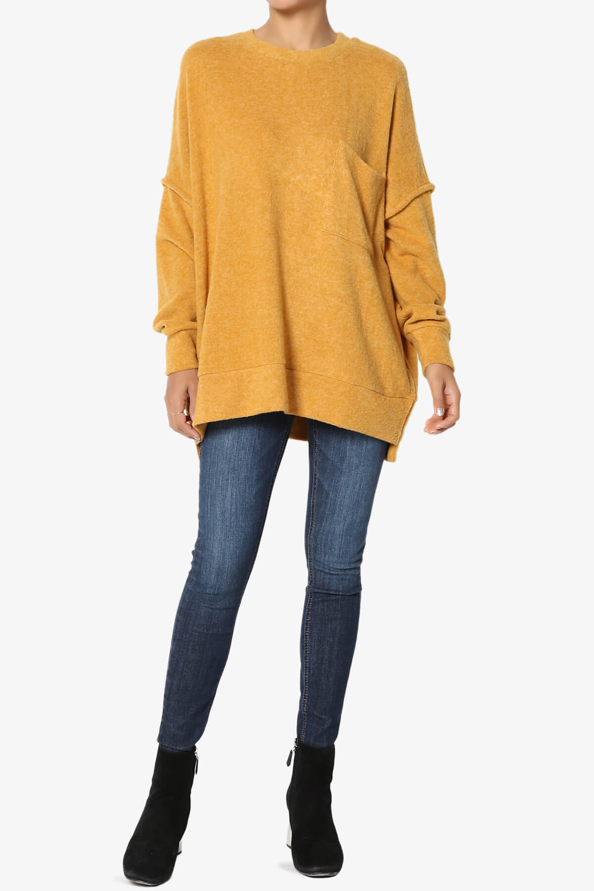 Breccan Blushed Knit Oversized Sweater GOLDEN MUSTARD_6