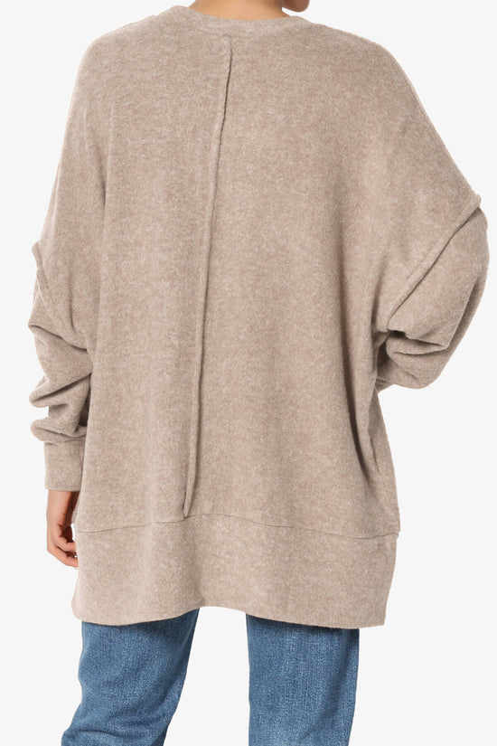 Load image into Gallery viewer, Breccan Blushed Knit Oversized Sweater LIGHT MOCHA_2
