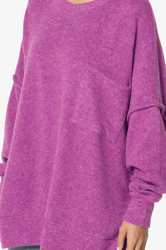 Breccan Blushed Knit Oversized Sweater LIGHT PLUM_5