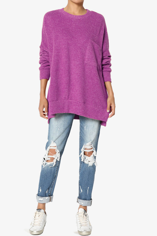 Load image into Gallery viewer, Breccan Blushed Knit Oversized Sweater LIGHT PLUM_6
