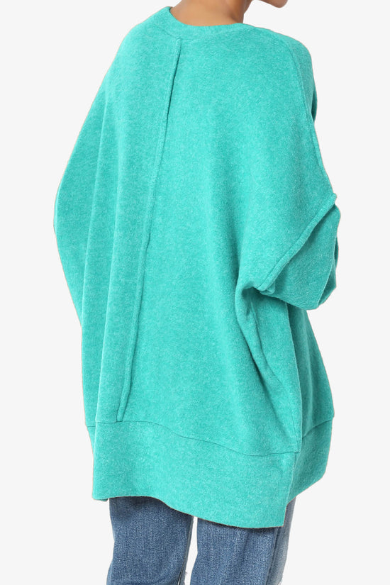 Breccan Blushed Knit Oversized Sweater LT TEAL_4