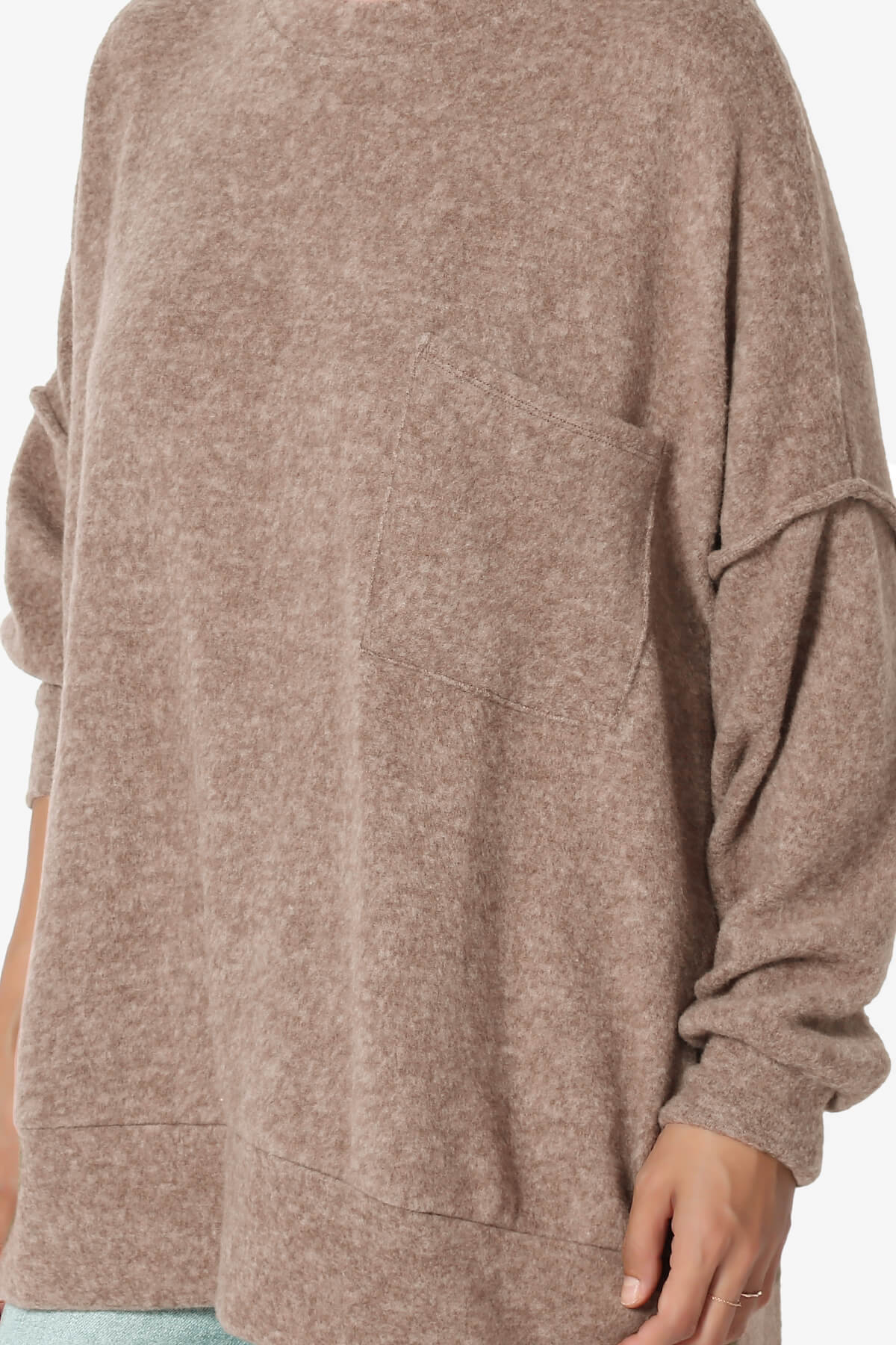 Breccan Blushed Knit Oversized Sweater MOCHA_5