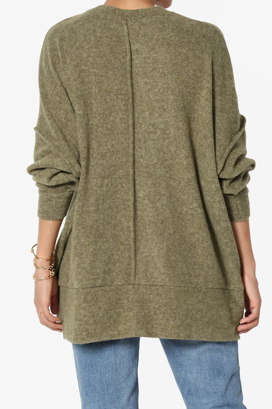 Load image into Gallery viewer, Breccan Blushed Knit Oversized Sweater OLIVE KHAKI_2

