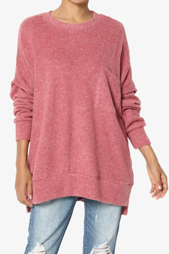 Load image into Gallery viewer, Breccan Blushed Knit Oversized Sweater ROSE_1
