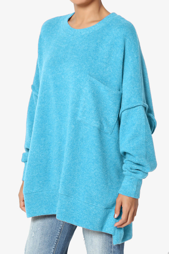 Breccan Blushed Knit Oversized Sweater SKY_3