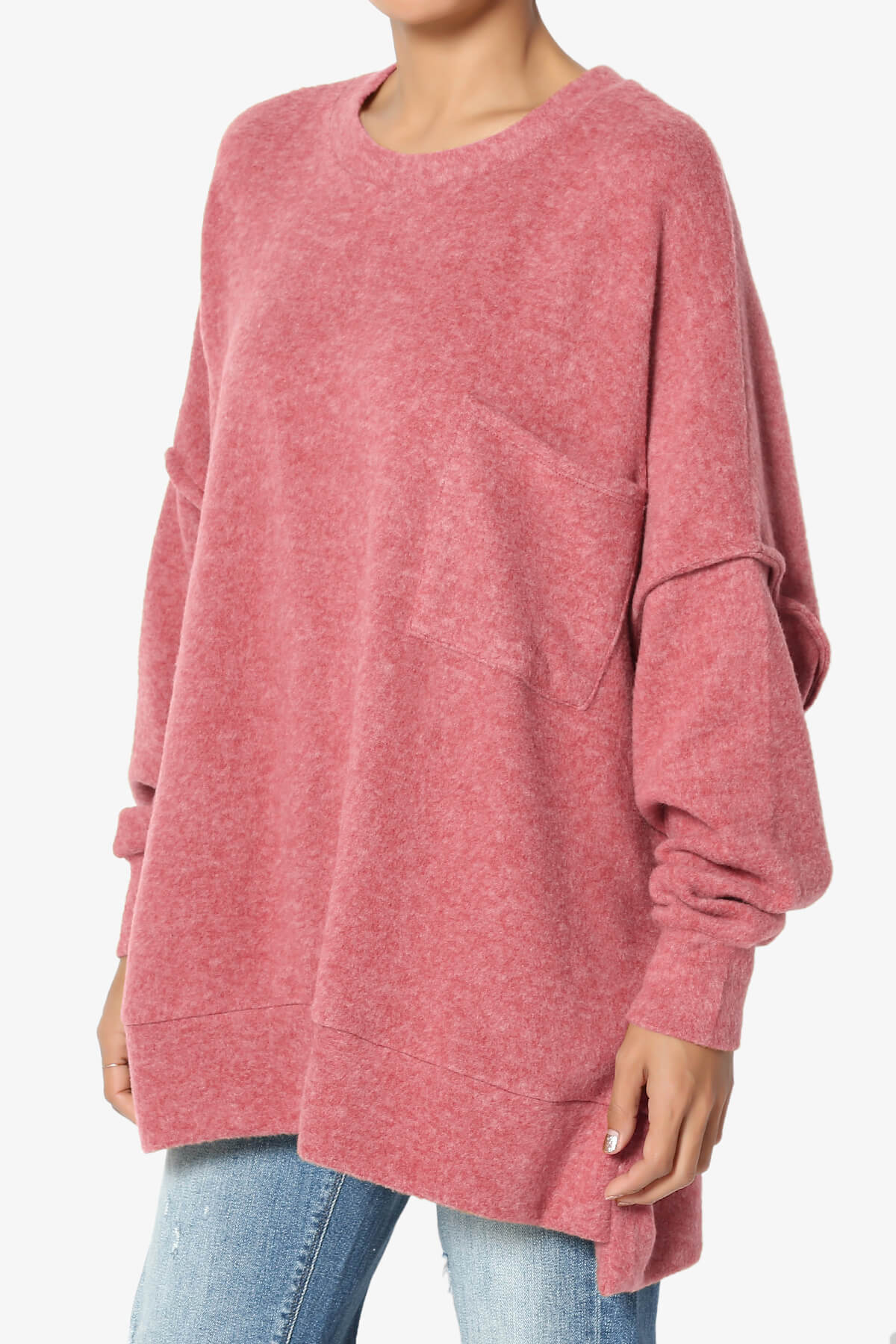 Breccan Blushed Knit Oversized Sweater PLUS