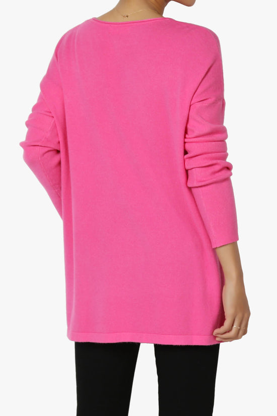 Load image into Gallery viewer, Brecken Pocket Long Sleeve Soft Knit Sweater Tunic FUCHSIA_2
