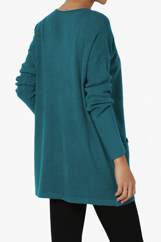 Load image into Gallery viewer, Brecken Pocket Long Sleeve Soft Knit Sweater Tunic OCEAN TEAL_4
