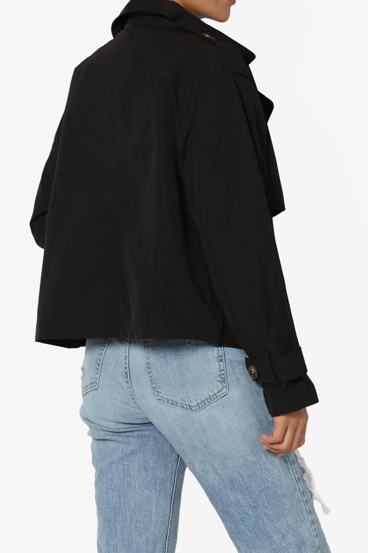 Load image into Gallery viewer, Brixton Cropped Trench Jacket BLACK_4
