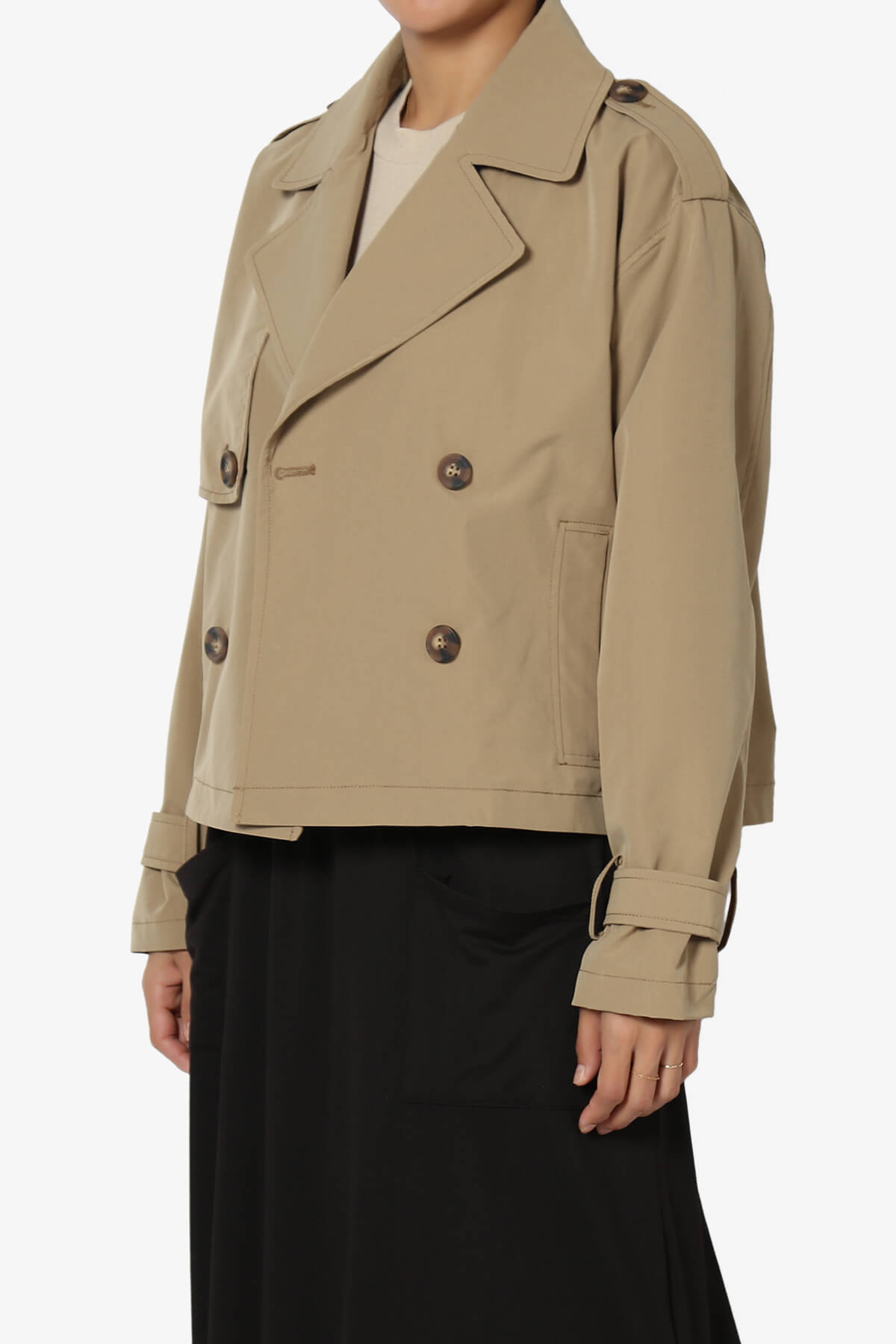 Brixton Cropped Trench Jacket CAMEL_3