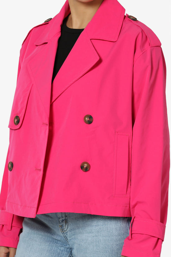 Load image into Gallery viewer, Brixton Cropped Trench Jacket FUCHSIA_5
