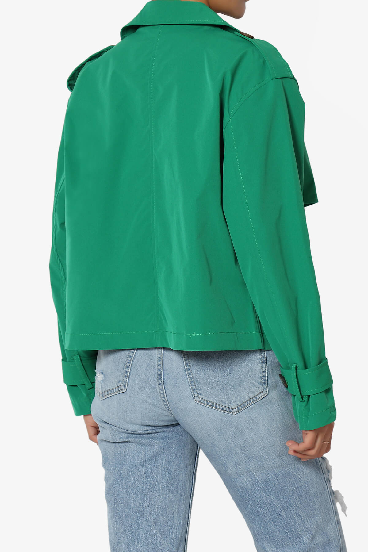 Load image into Gallery viewer, Brixton Cropped Trench Jacket GREEN_4
