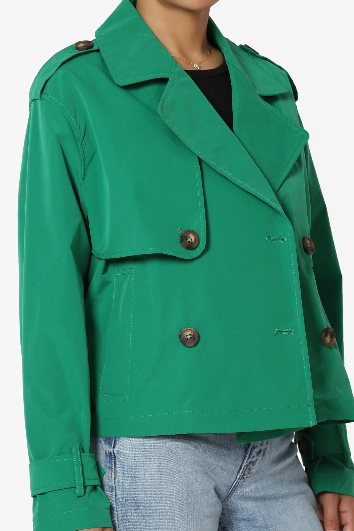 Brixton Cropped Trench Jacket GREEN_5