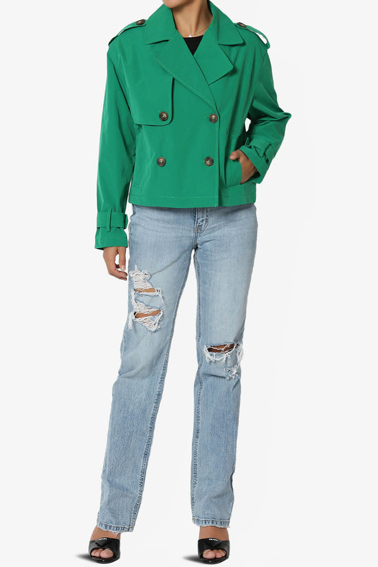 Load image into Gallery viewer, Brixton Cropped Trench Jacket GREEN_6
