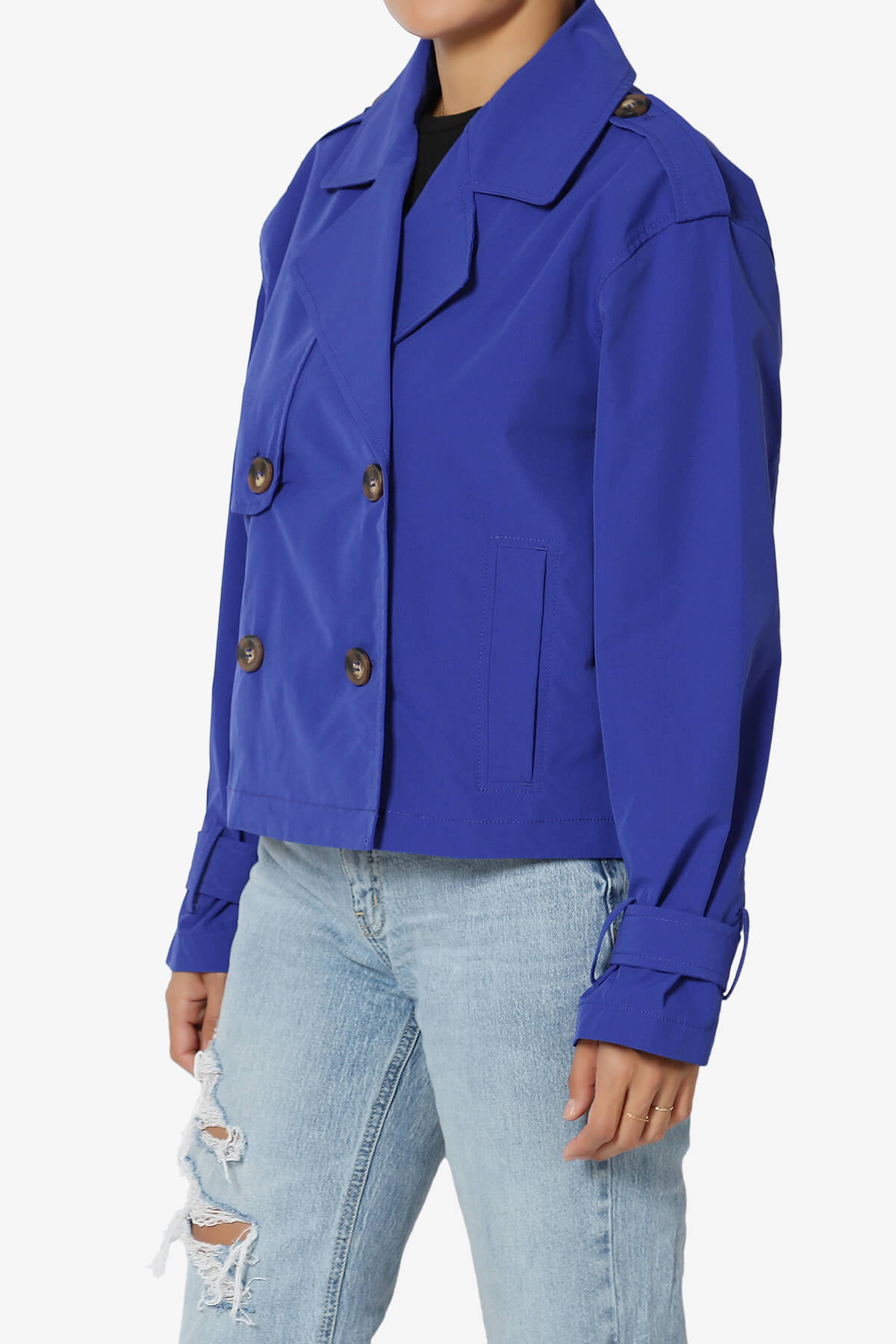 Load image into Gallery viewer, Brixton Cropped Trench Jacket ROYAL BLUE_3
