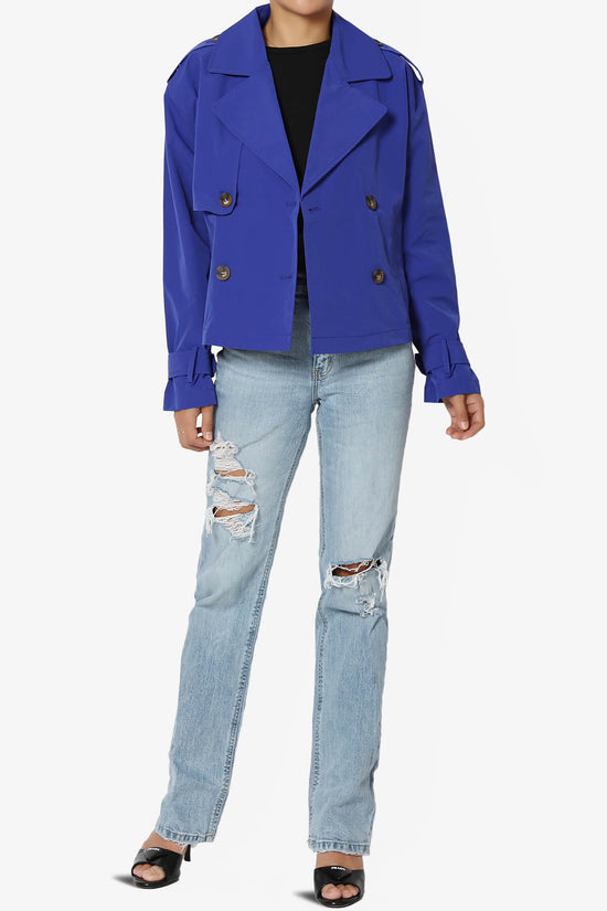 Load image into Gallery viewer, Brixton Cropped Trench Jacket ROYAL BLUE_6
