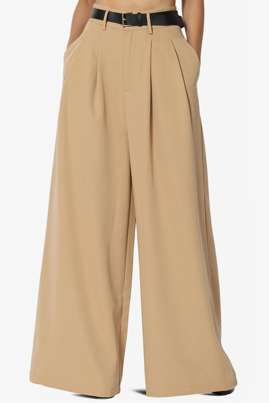 Caden High Waisted Wide Leg Trousers CAMEL_1