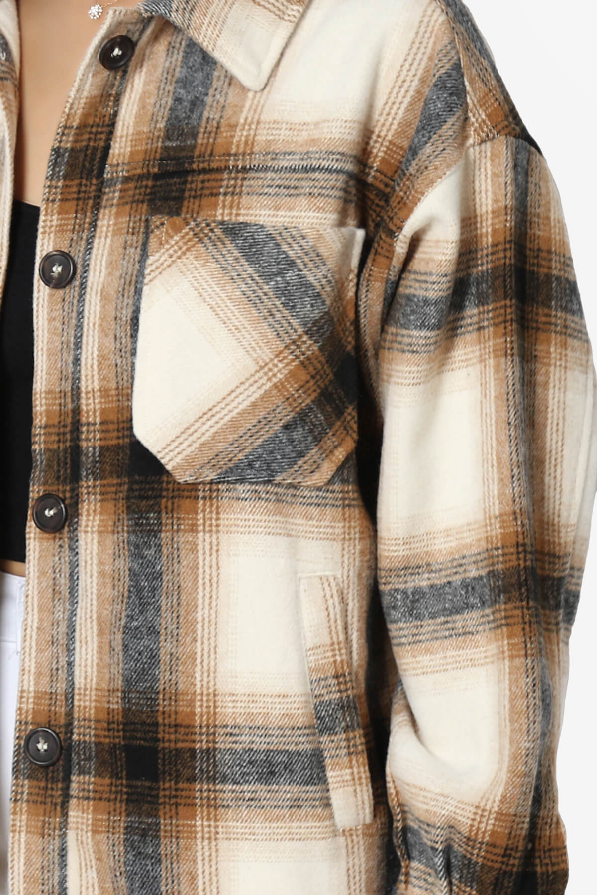 Load image into Gallery viewer, Cameron Plaid Flannel Oversized Shacket CAMEL_5
