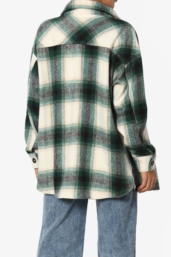 Cameron Plaid Flannel Oversized Shacket HUNTER GREEN_2