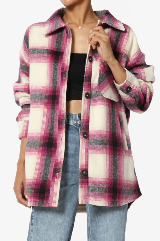 Load image into Gallery viewer, Cameron Plaid Flannel Oversized Shacket MAGENTA_1
