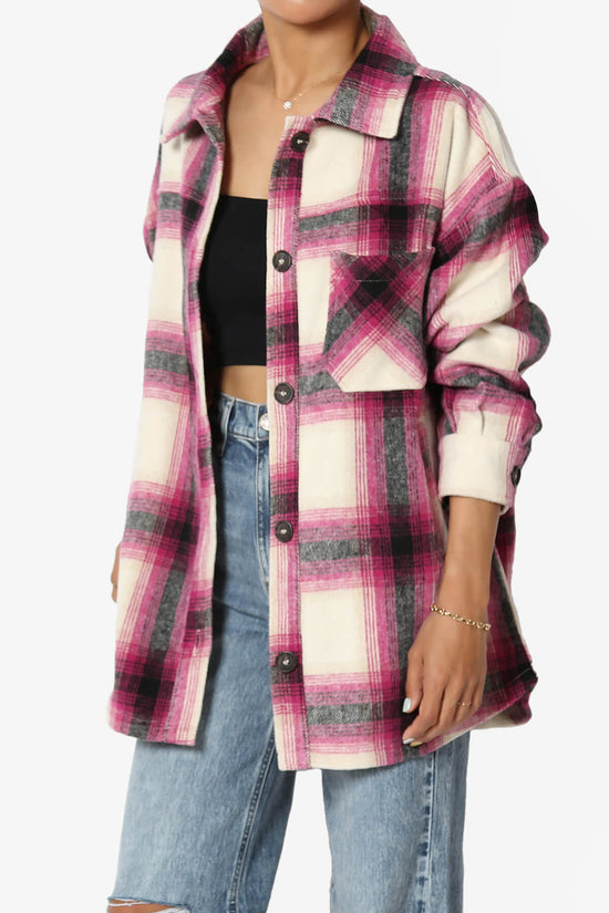 Load image into Gallery viewer, Cameron Plaid Flannel Oversized Shacket MAGENTA_3
