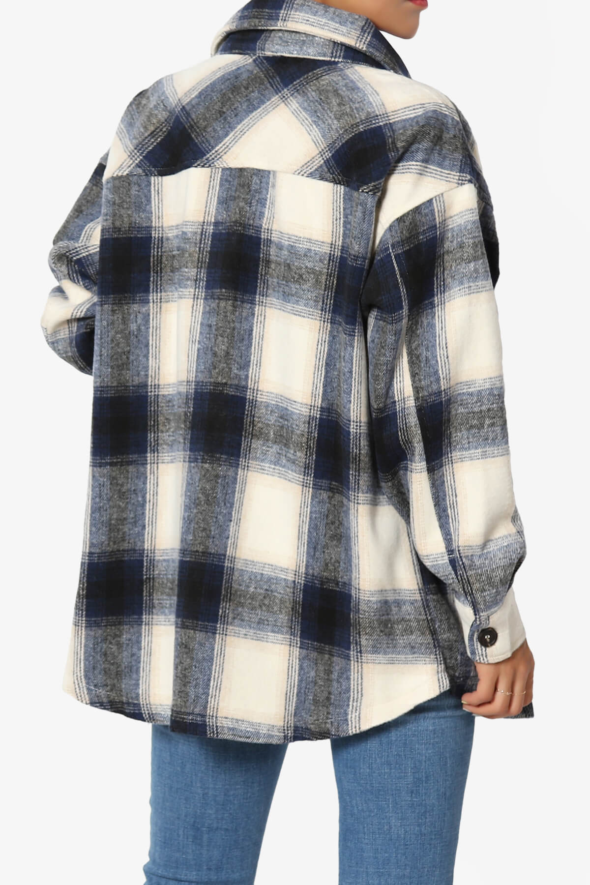 Cameron Plaid Flannel Oversized Shacket NAVY_2