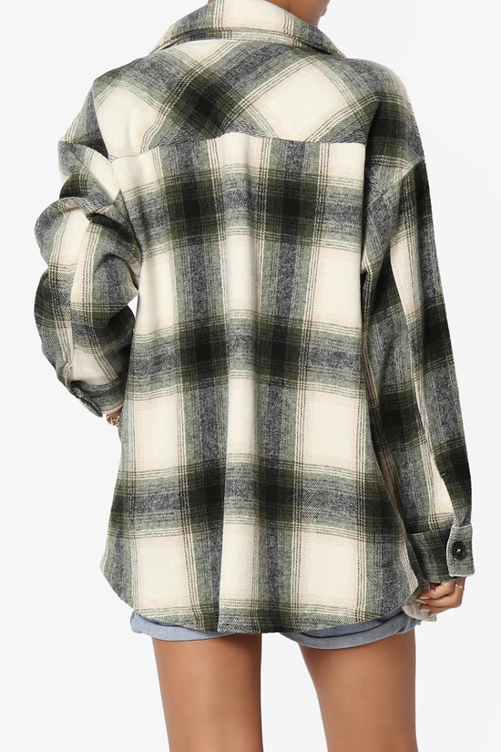 Load image into Gallery viewer, Cameron Plaid Flannel Oversized Shacket OLIVE GREEN_2
