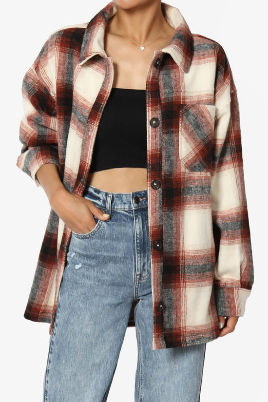 Load image into Gallery viewer, Cameron Plaid Flannel Oversized Shacket RUST_1
